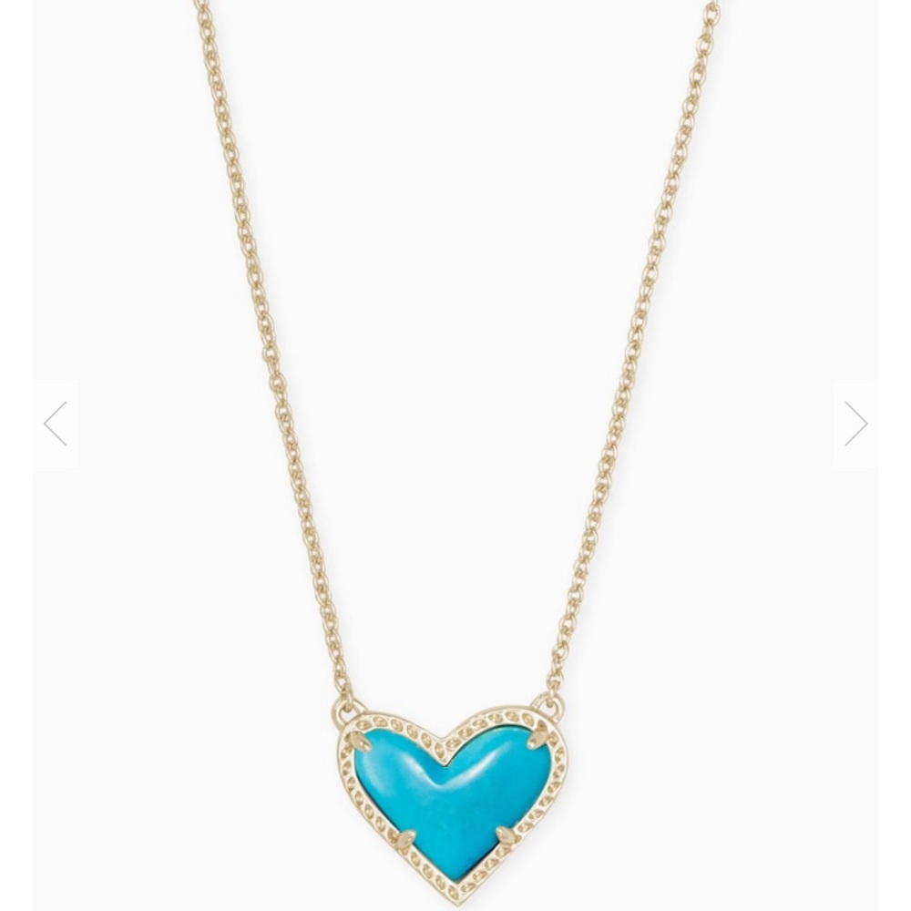Kendra Scott Heart Gold Pendant Necklace Turquoise